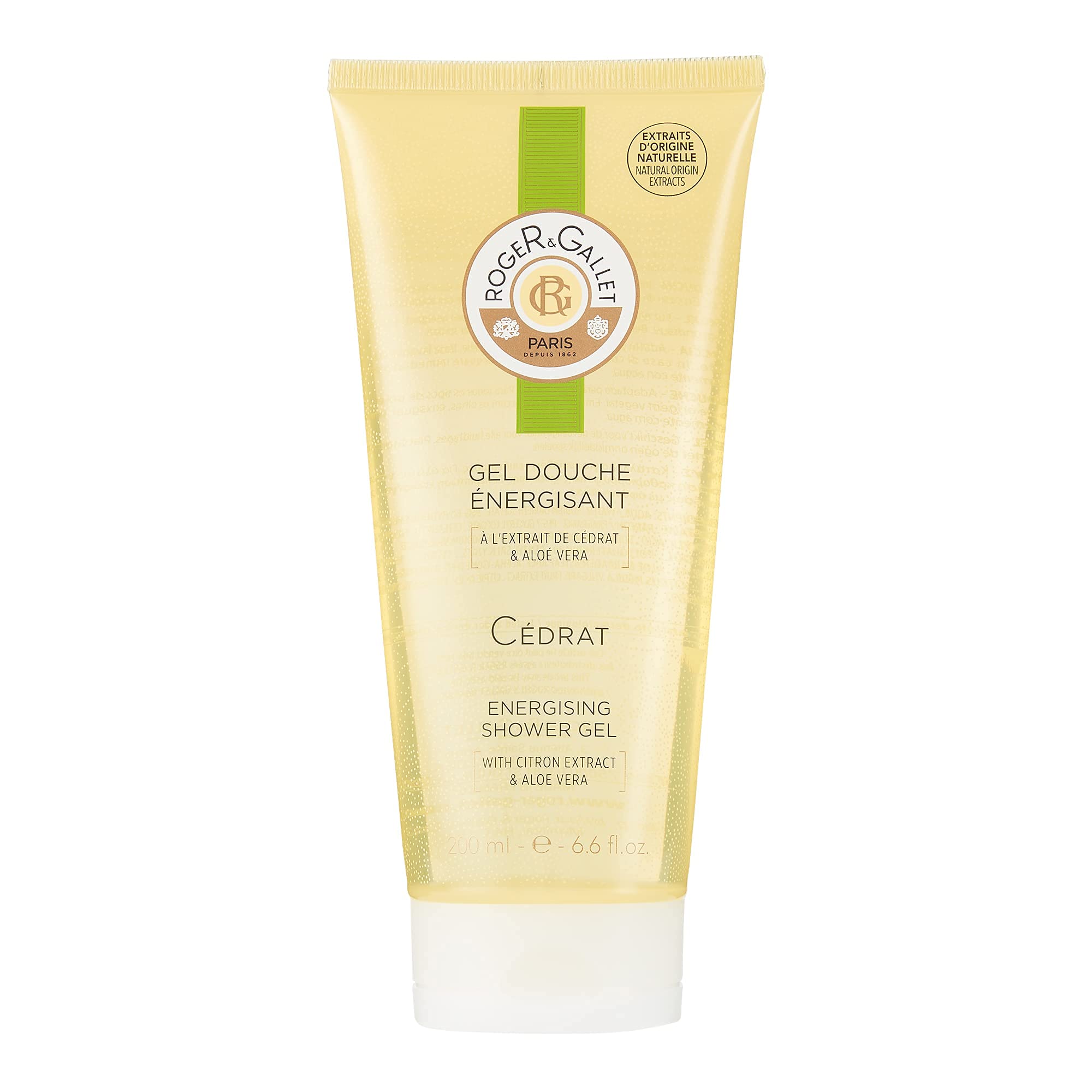 Roger & Gallet Citron body wash lather on skin demonstrates gentle cleansing