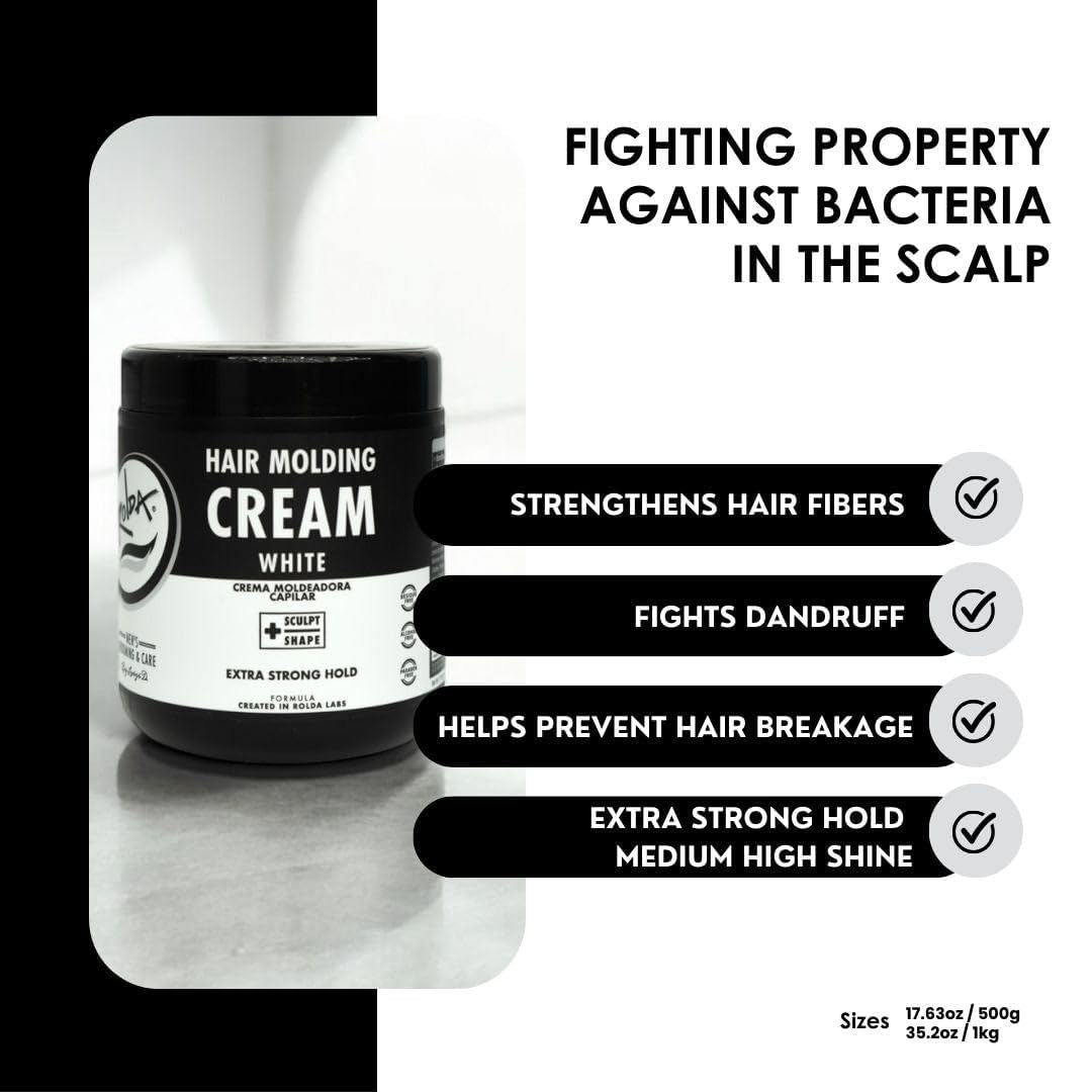 Anti-frizz close-up demonstrating smoothing effect of Rolda cream.