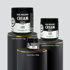 Barber-approved Rolda cream used in a professional setting.