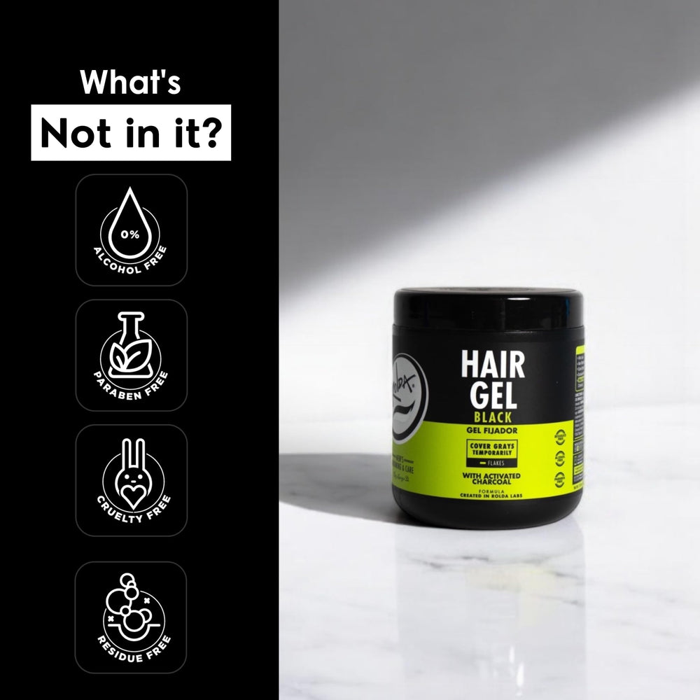 Rolda Black Hair Gel non-sticky-non-greasy image conveys comfortable wear