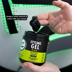 Rolda black styling gel demonstrating grey hair coverage with temporary tint