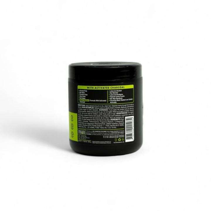 Rolda black styling gel slick-back look illustrating all-day hold