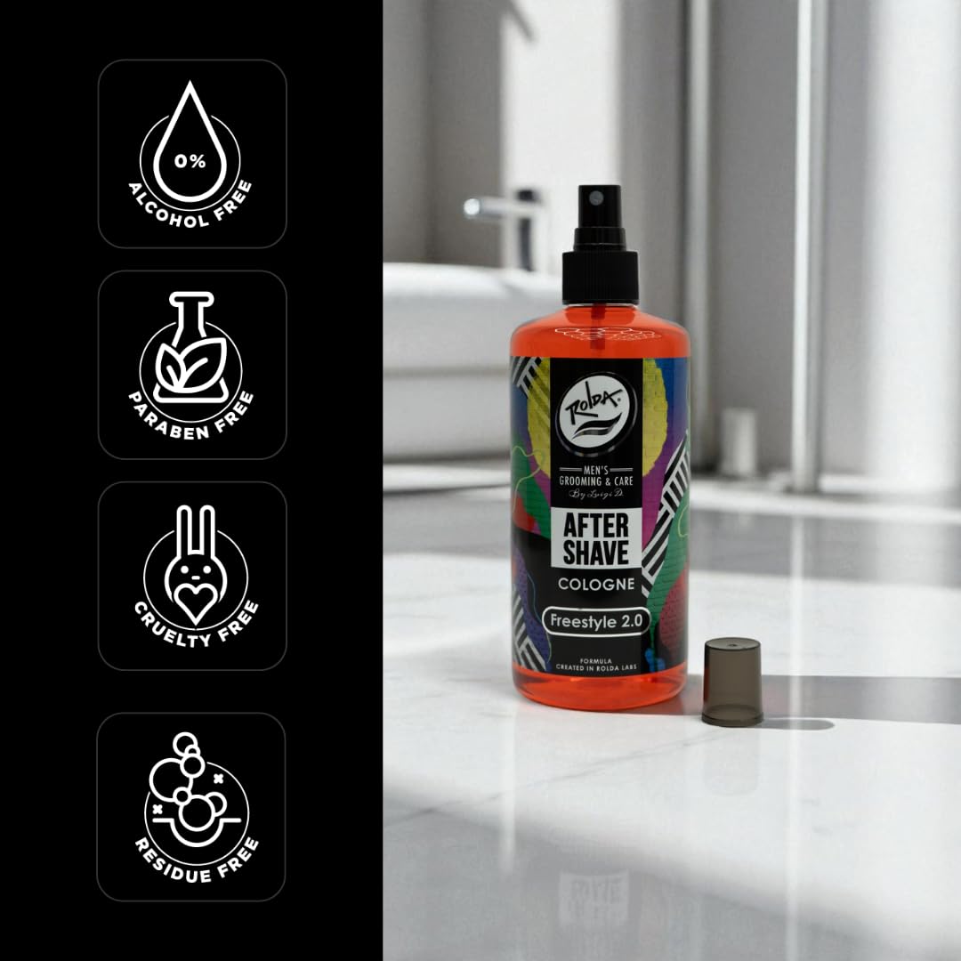 Rolda barbers-approved post-shave spray for refreshing scent throughout the day.