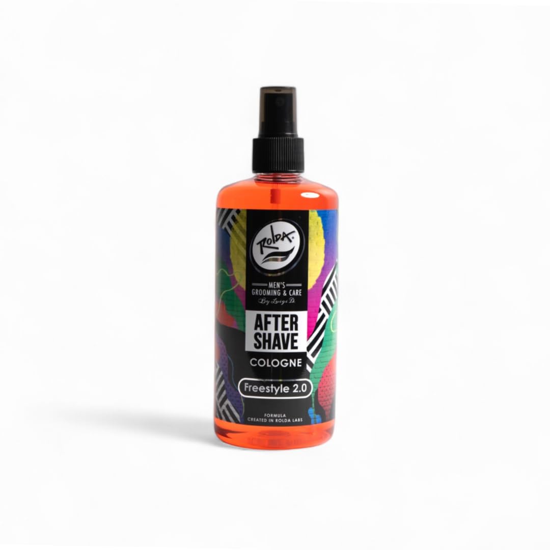 Rolda Freestyle after shave tonic bottle front view reveals premium design for daily use.