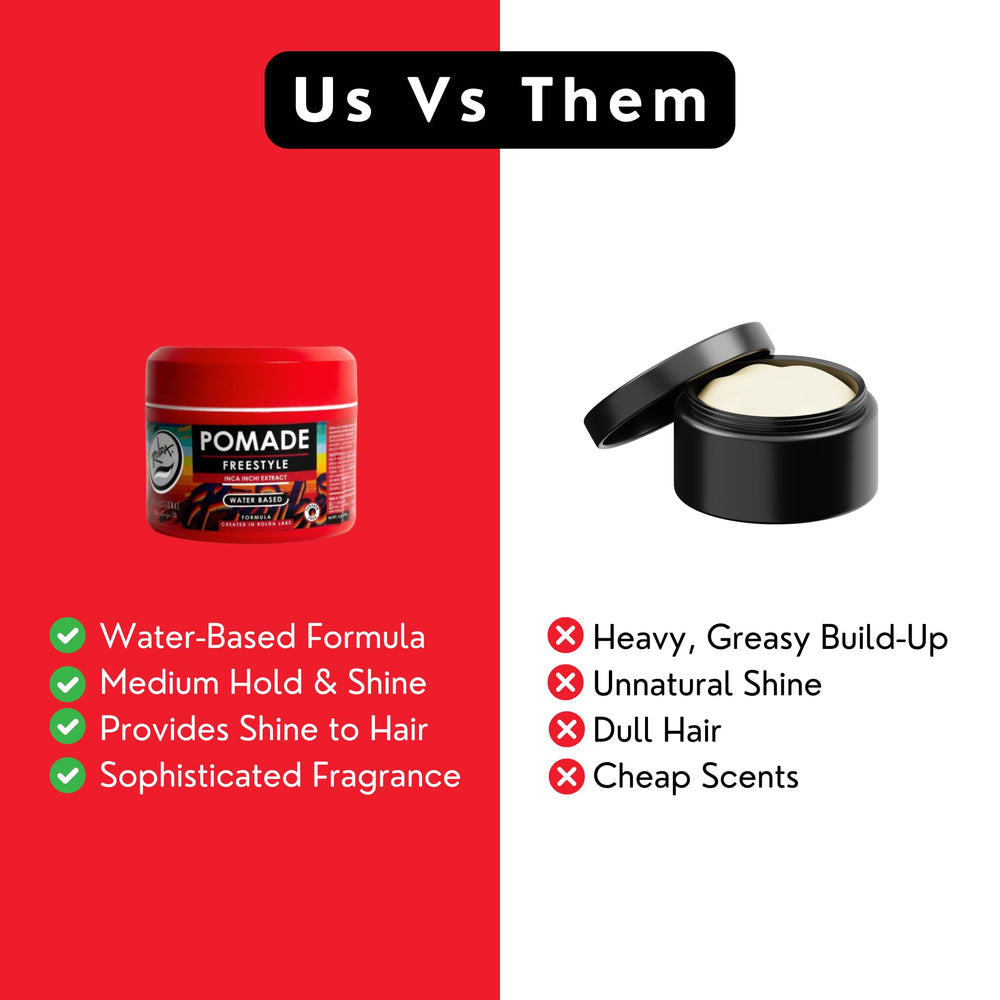 Keratin complex strengthens and smooths hair with Rolda Pomade.