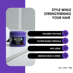 Rolda Midnight Hair Pomade texture close-up reveals smooth, non-greasy application.