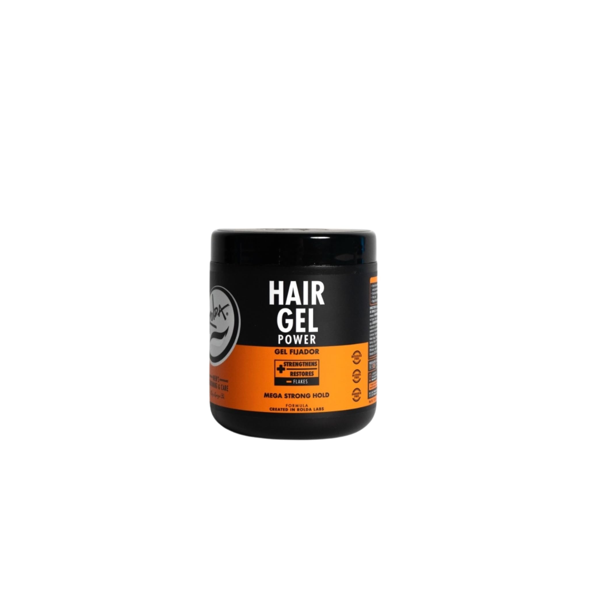 Rolda Power Styling Gel bottle front for bold hold and salon-quality finish.