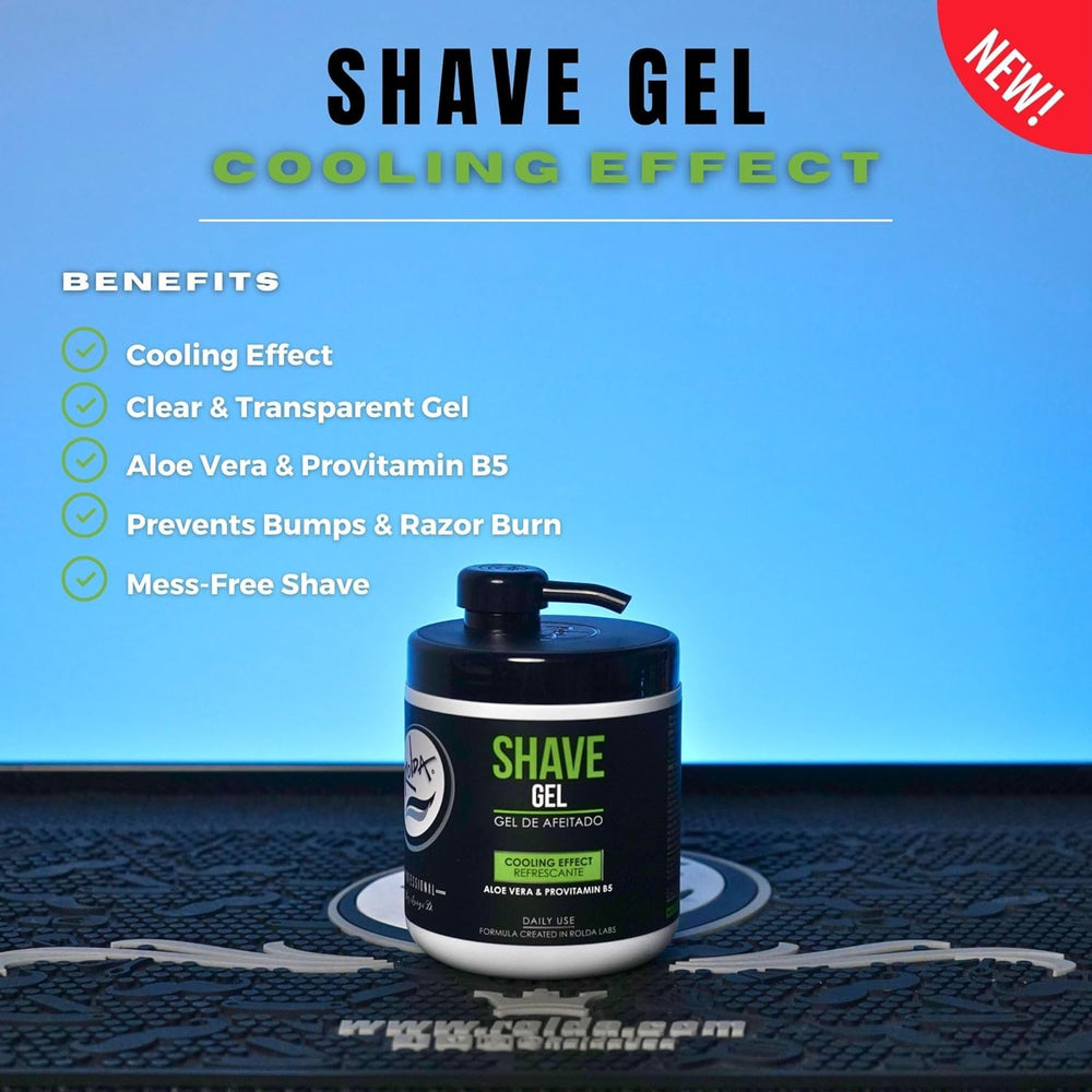 Rolda gel with Pro-Vitamin B5 highlight potential skin support during shaving.