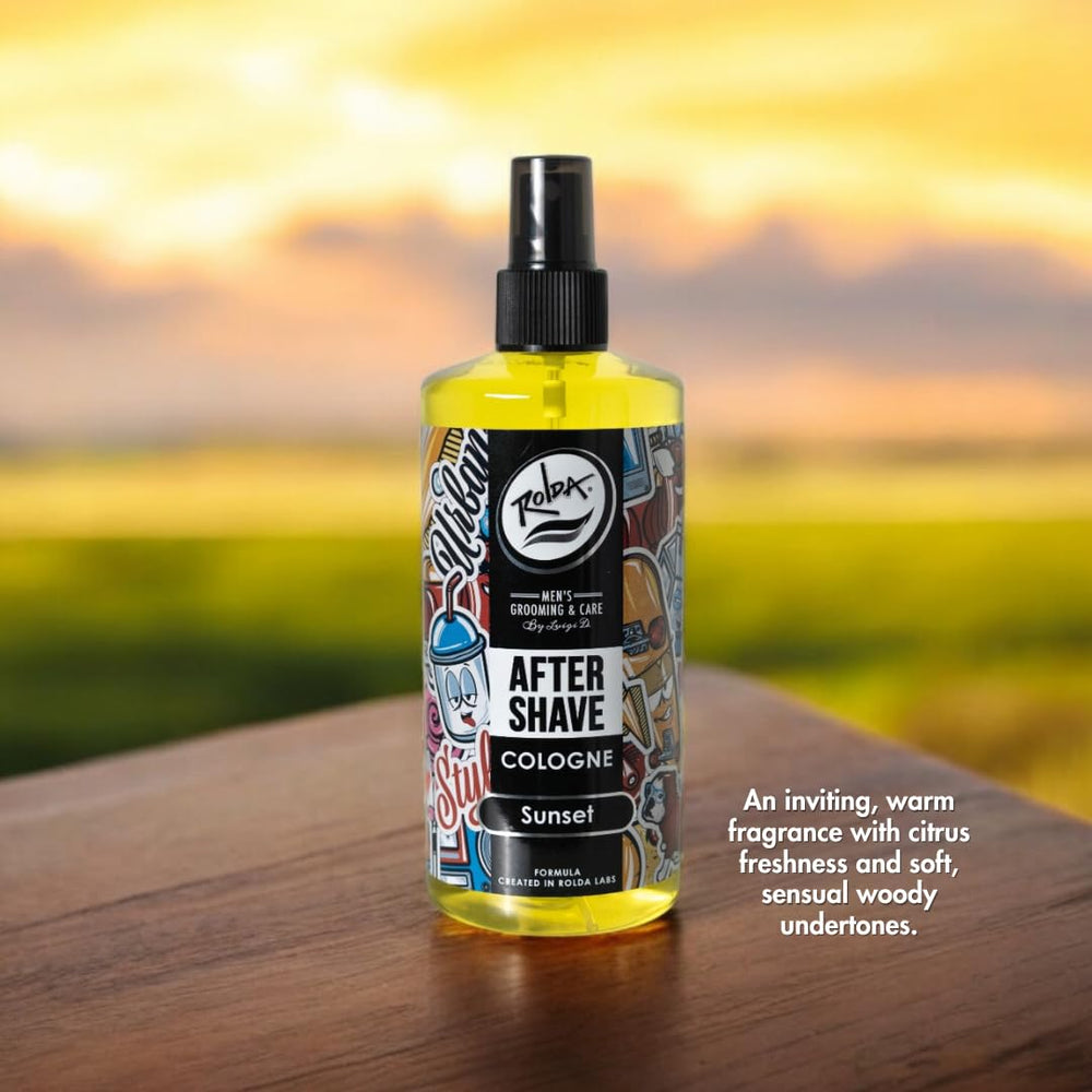 Rolda Sunset label detail notes paraben-free and cruelty-free grooming option