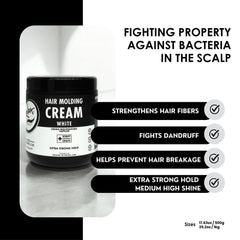 Rolda White Molding Hair Cream with natural finish and medium shine on styled hair