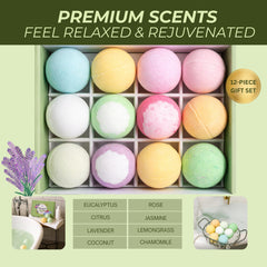 Romancy bath bombs gift-ready packaging on display.