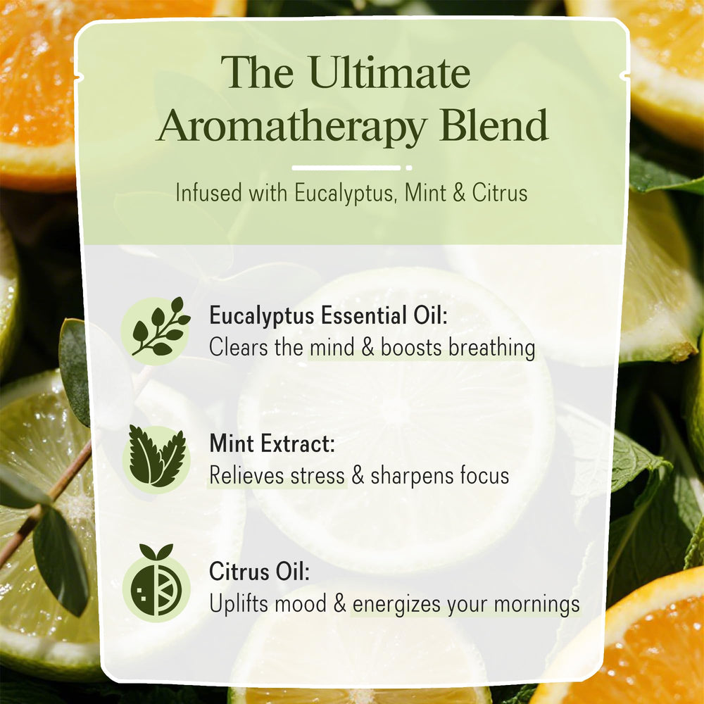 Romancy mint zest aroma from shower steamer for invigorating scent
