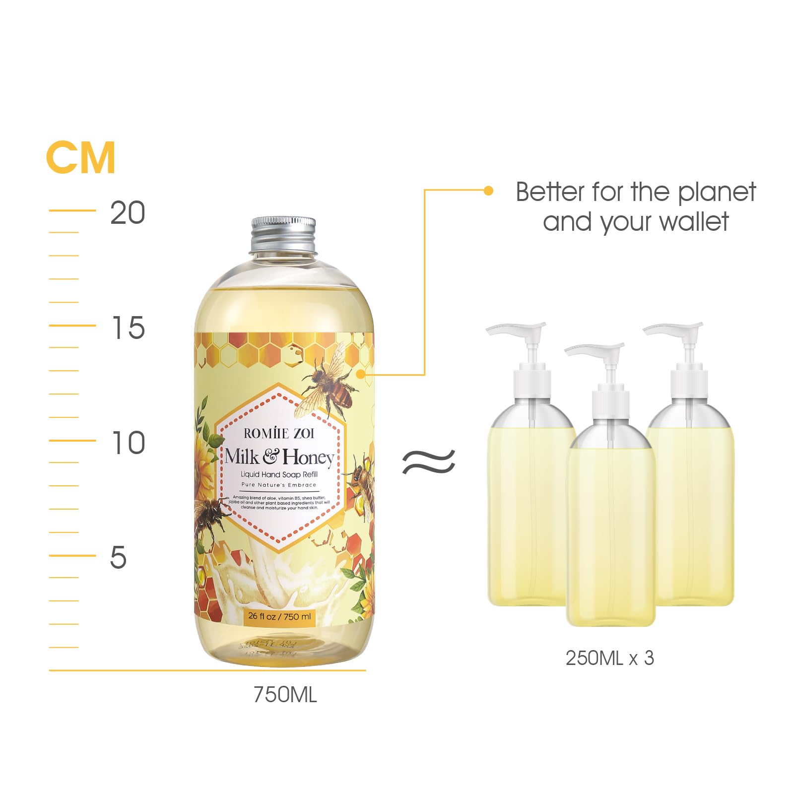 ROMIIE ZOI gentle moisturizing formula hand soap bottle in use.