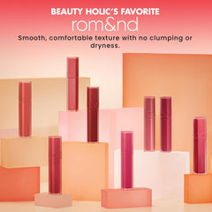 rom&nd Blur Fudge Tint Coral Jubilee day-wear test for lasting color