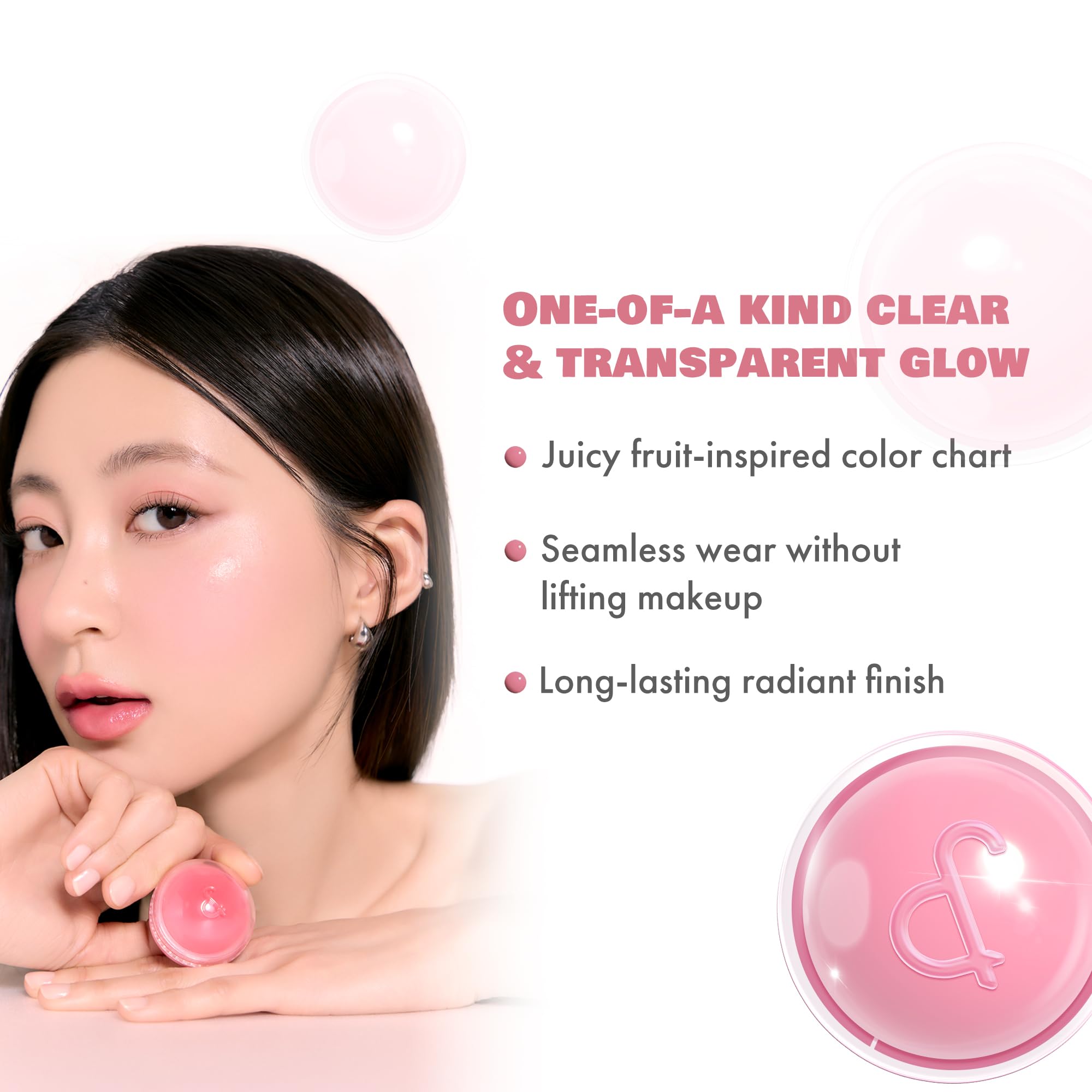 romnd Juicy Roll Cheek Dragon Berry wears light on skin without disturbing base makeup.