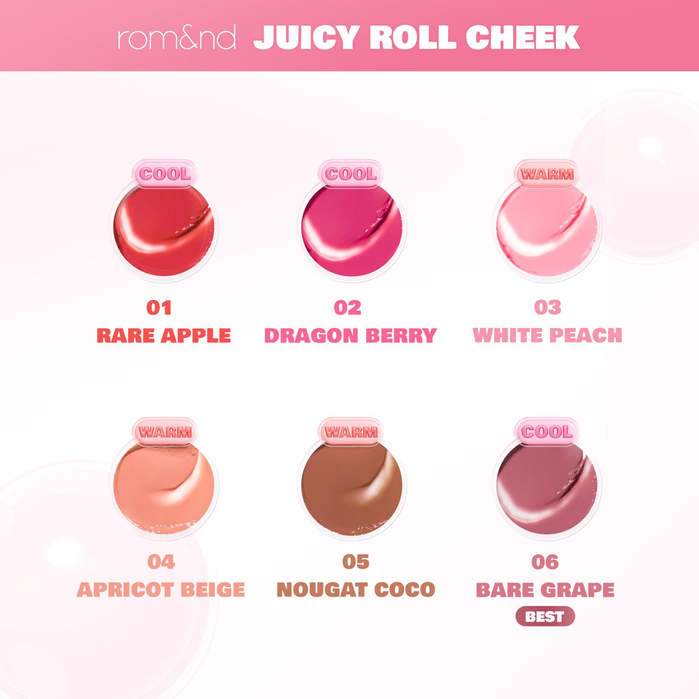 romnd Juicy Roll Cheek Dragon Berry keeps cheeks soft and comfortable.