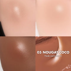 rom&nd Juicy Roll Cheek 05 Nougat Coco travel case supports quick color touch-ups.