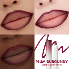 Rom&nd Lip Mate Pencil 09 Plum Burgundy built-in blending brush for soft edges.