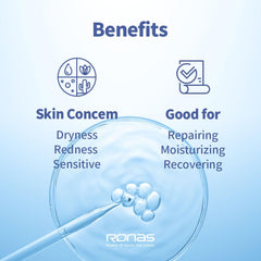 Ronas Stem Cell Serum label closeup highlights key ingredients licorice and hyaluronic acid