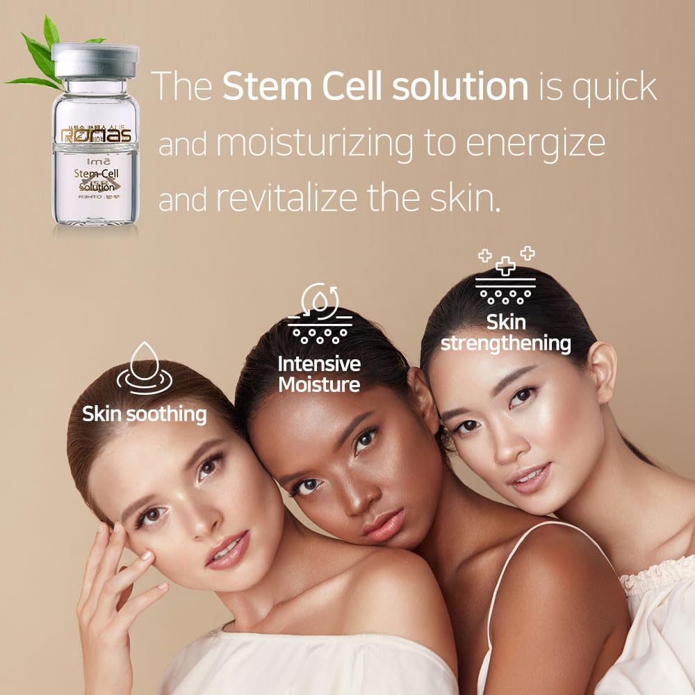 Ronas Stem Cell Solution ampoules vials arranged for easy daily portioning in a skincare routine