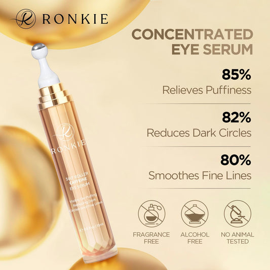 RONKIE eye cream with collagen and hyaluronic acid nourishes delicate under-eye skin.