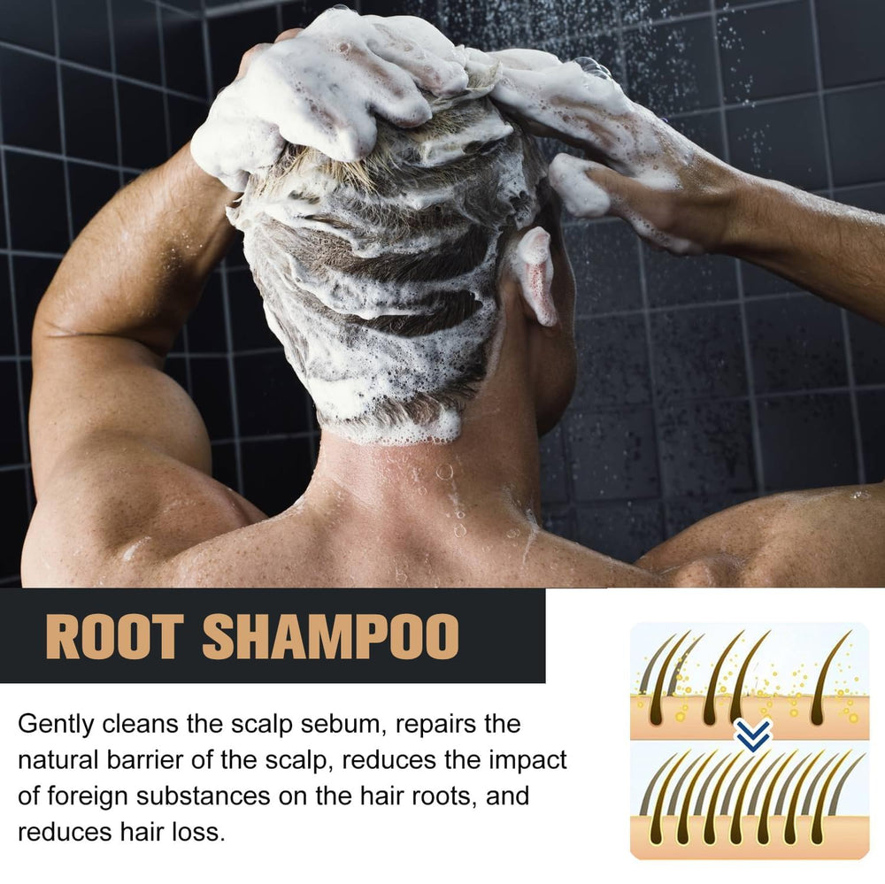 Root Activator Shampoo pump dispense for convenient daily use and quick lather.