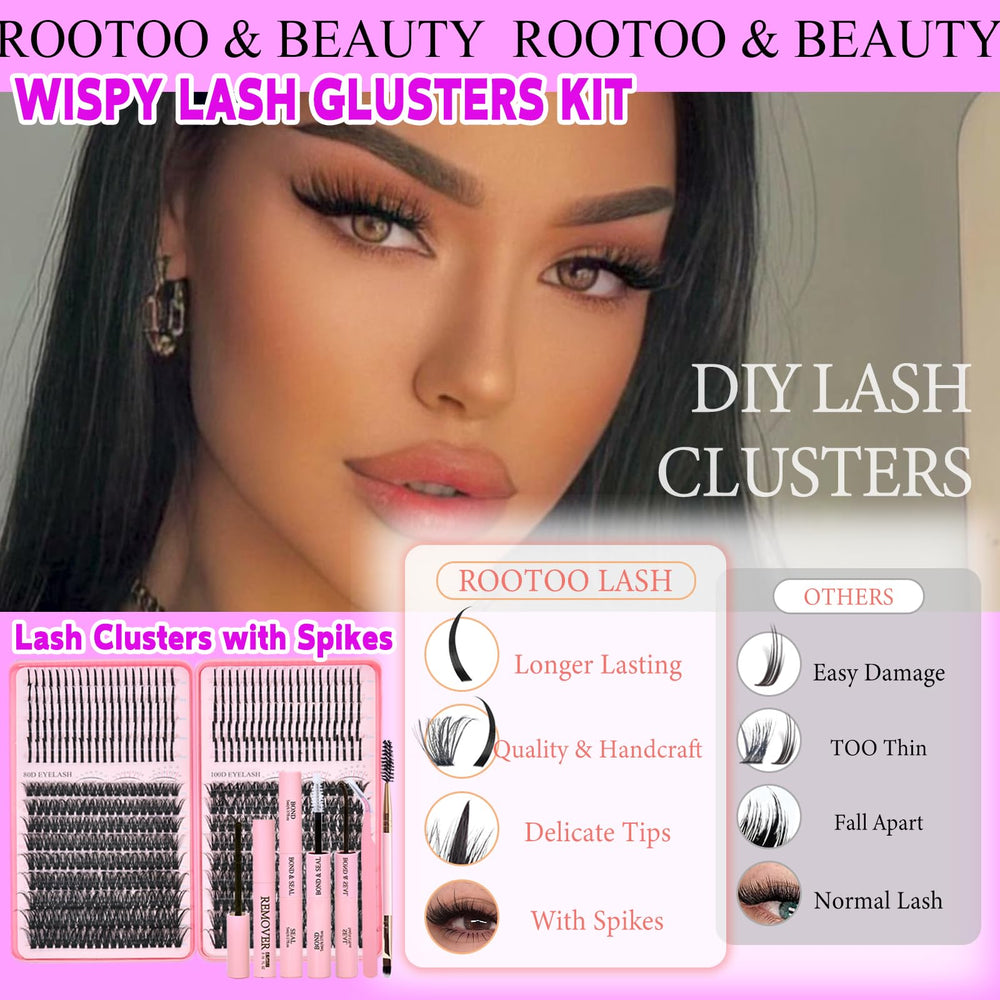Rootoo D-curl fluffy clusters create a wispy, eye-opening effect.