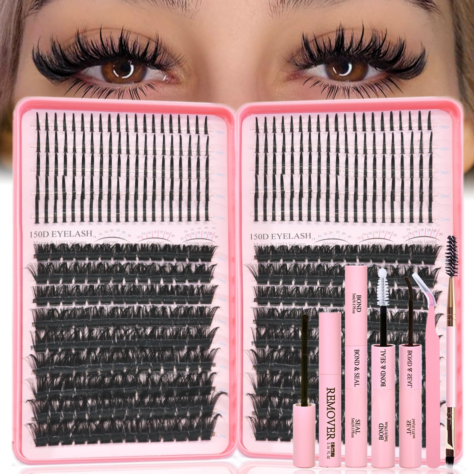 Rootoo Lash Clusters Kit packaging and tools for easy home beauty prep.