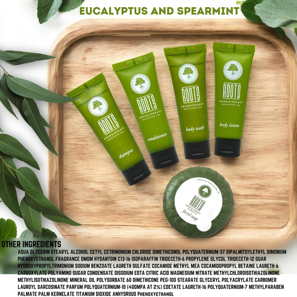 Roots Aromatherapy host kit display for Airbnb and hotel use
