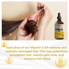 RootsGro Vitamin E Oil dropper used for precise facial application.