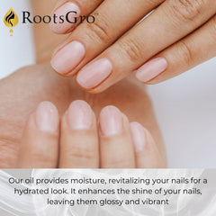 RootsGro Vitamin E Oil on dry patches for softness and comfort.