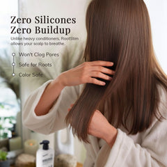 Argan, jojoba, and marula oil blend in RootStim conditioner for moisture and shine