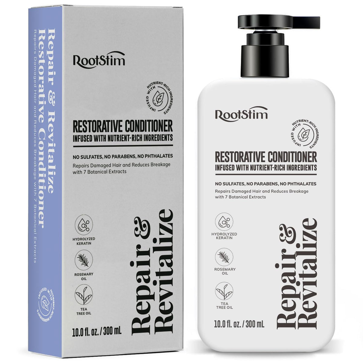 RootStim Rosemary Conditioner bottle showing premium formula for fuller-looking hair