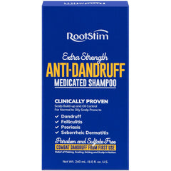 RootStim Seborrheic Dermatitis Shampoo front label with medicated formula