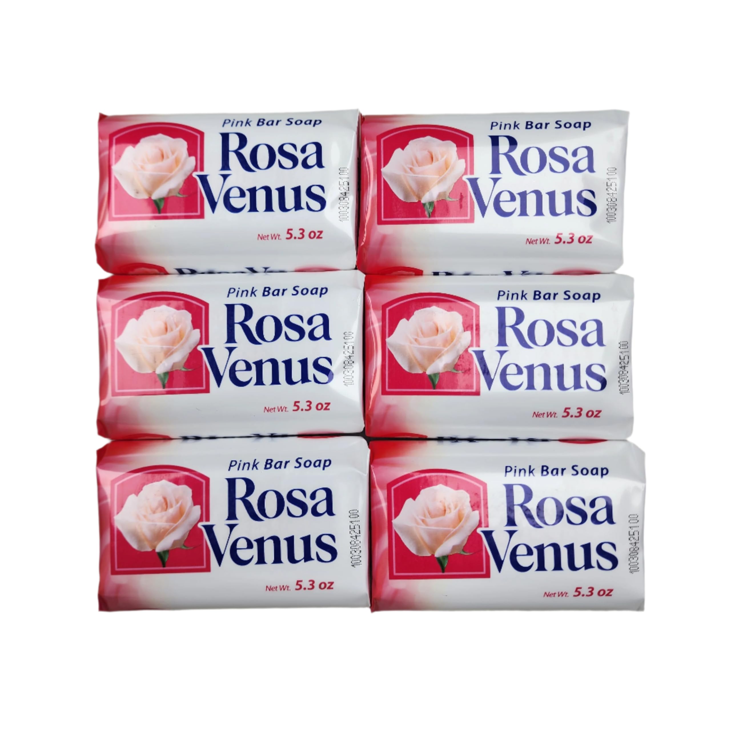 Rosa Venus pink bar soap pack of six for daily cleansing.