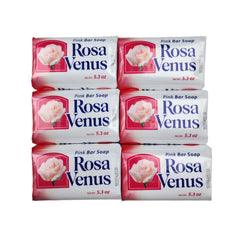 Rosa Venus pink bar soap pack of six for daily cleansing.