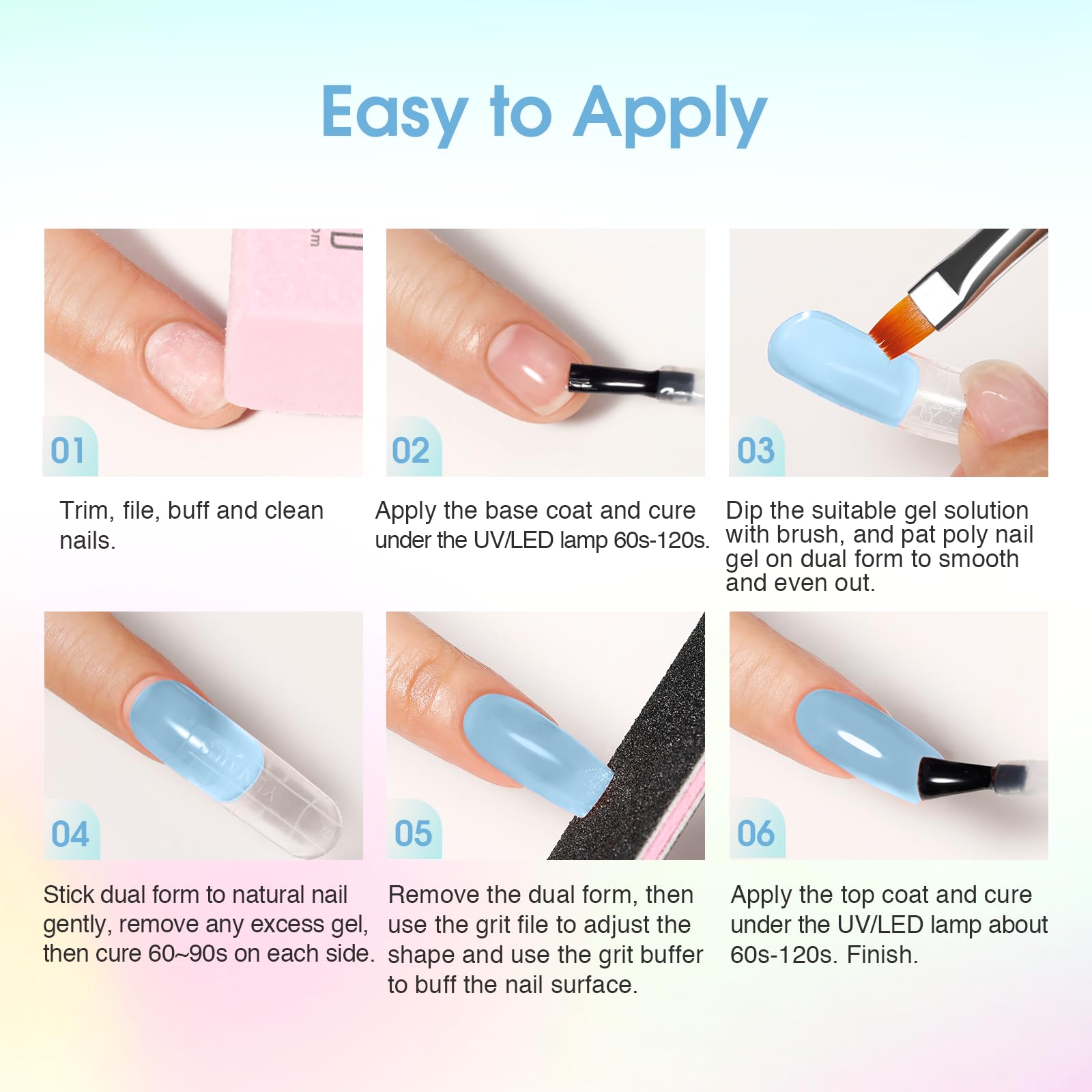 ROSALIND 12-color poly gel collection enables creative nail designs.