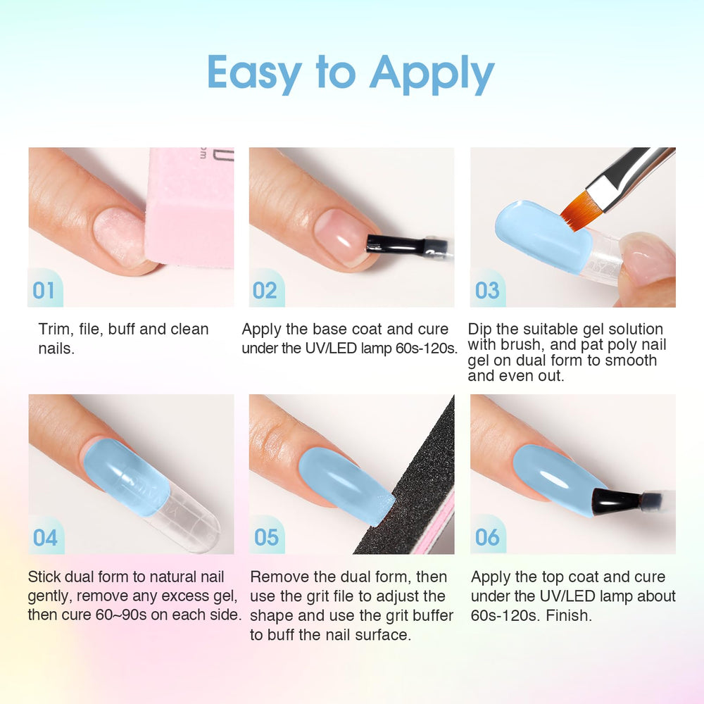 ROSALIND 12-color poly gel collection enables creative nail designs.
