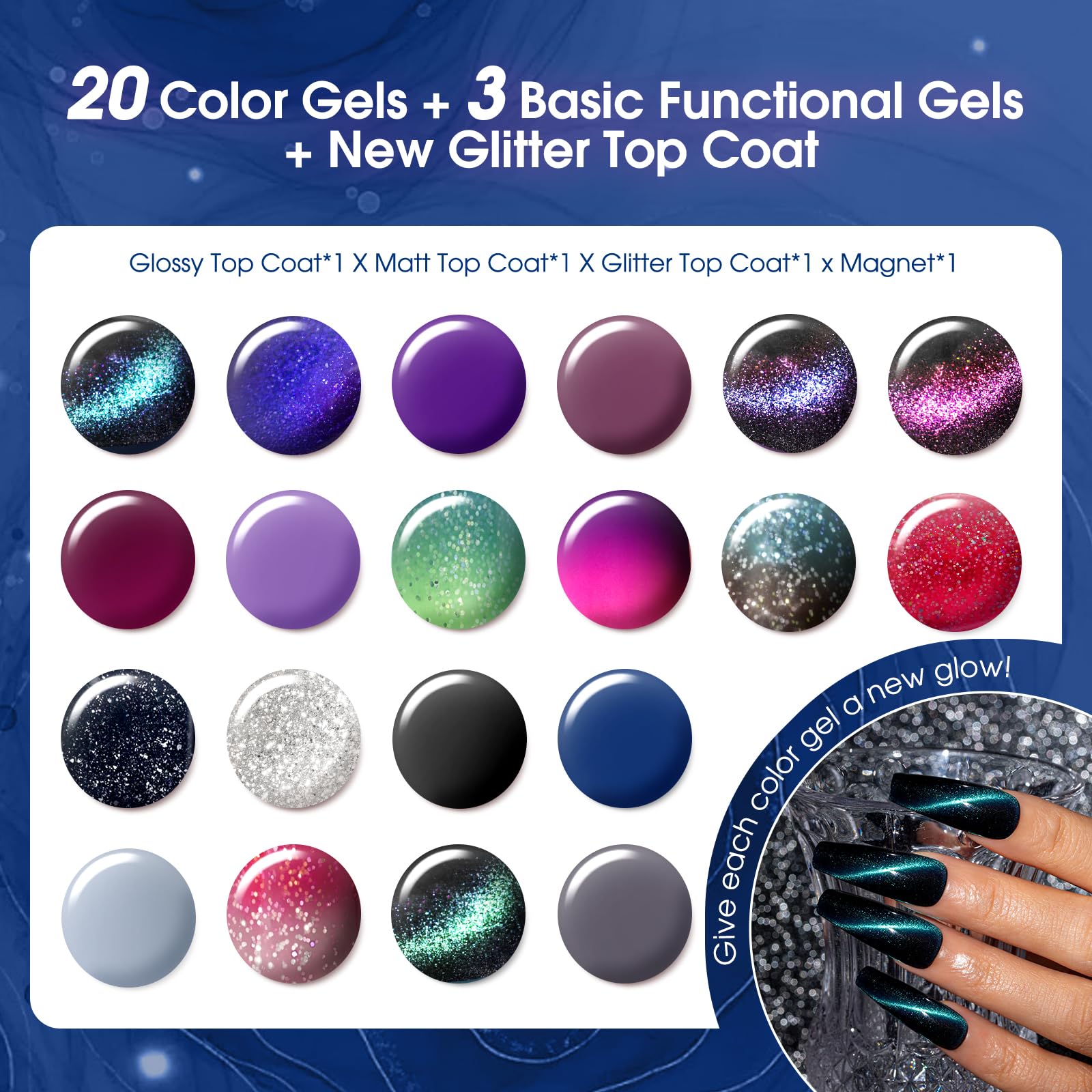 ROSALIND 20-color gel collection laid out for versatile styles.