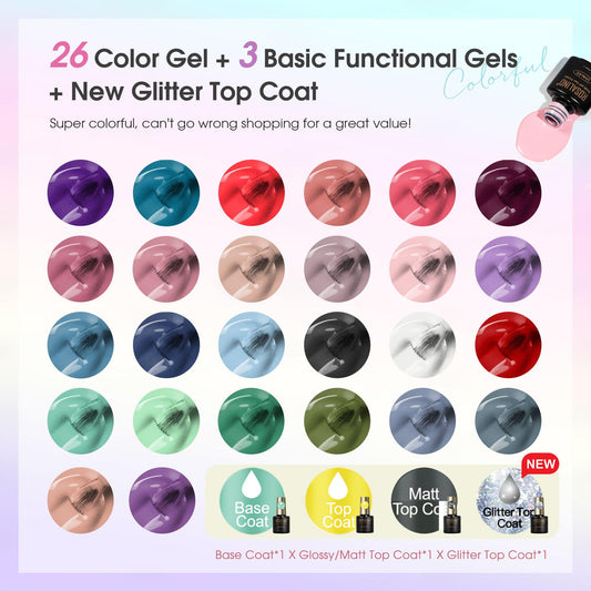 ROSALIND 26-color swatch demonstrates versatile nail art options.