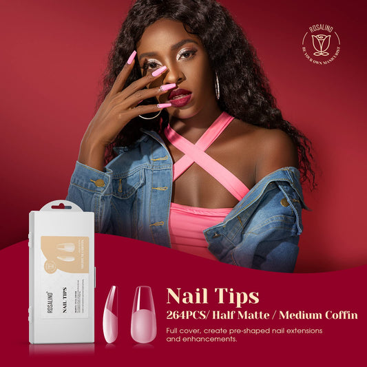 ROSALIND 264-piece-nail-tips-box keeps your kit organized for easy DIY manicures.