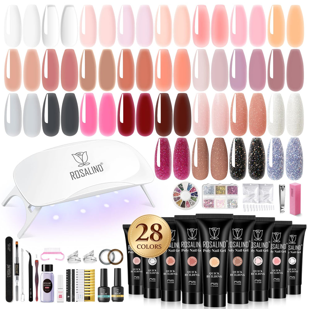 ROSALIND 28 colors poly nail gel kit for versatile nail art