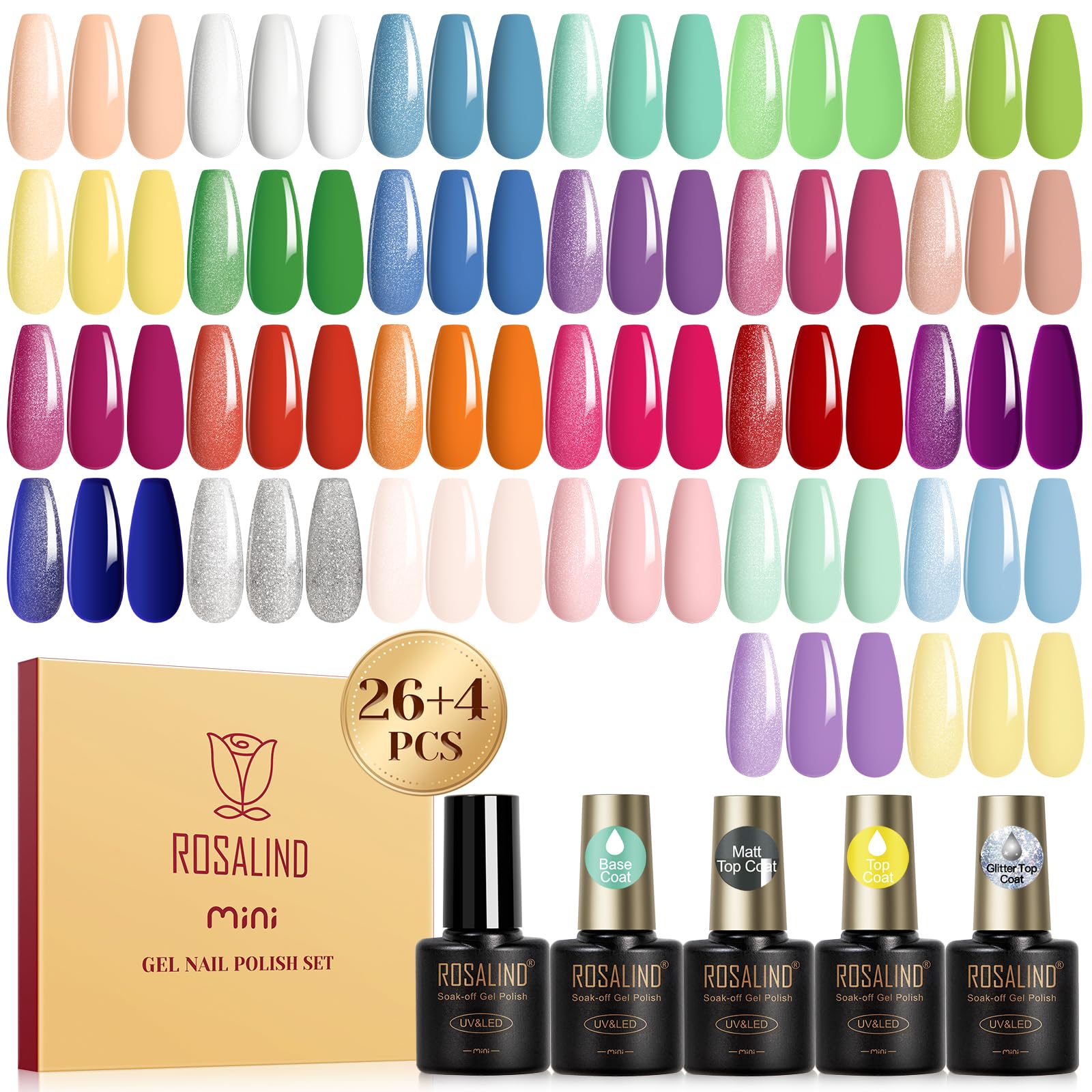 ROSALIND gel polish set packaging shown as a gift-ready box