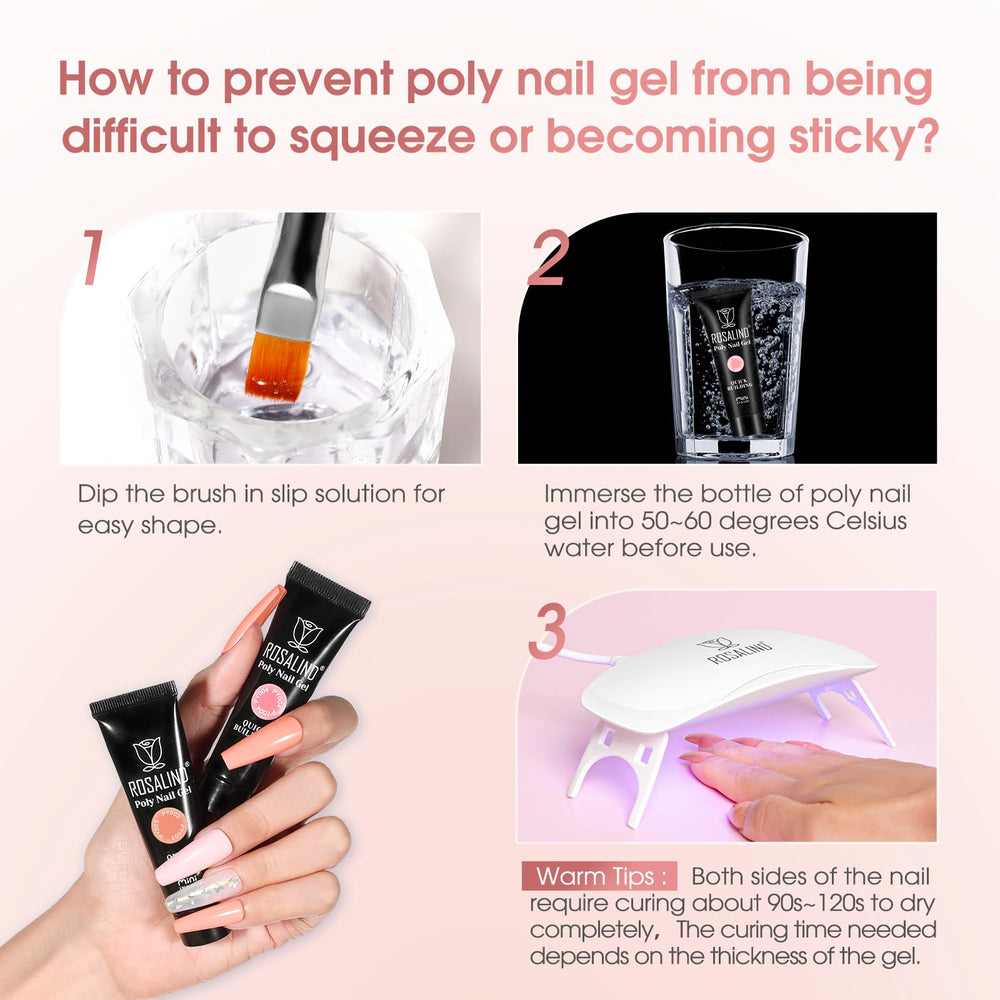 ROSALIND all-in-one kit supports versatile nail extensions and designs with simple steps.