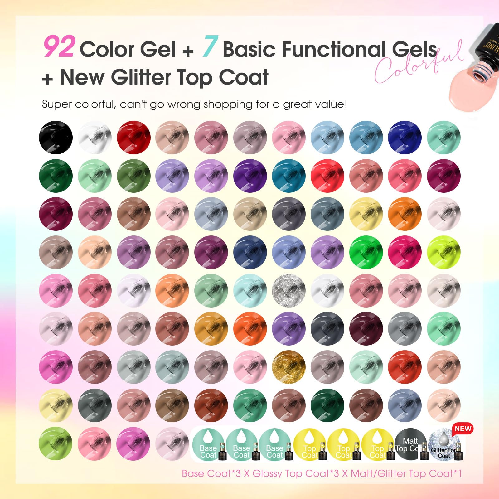 ROSALIND base coat bottles provide a durable foundation for long-lasting manicures.