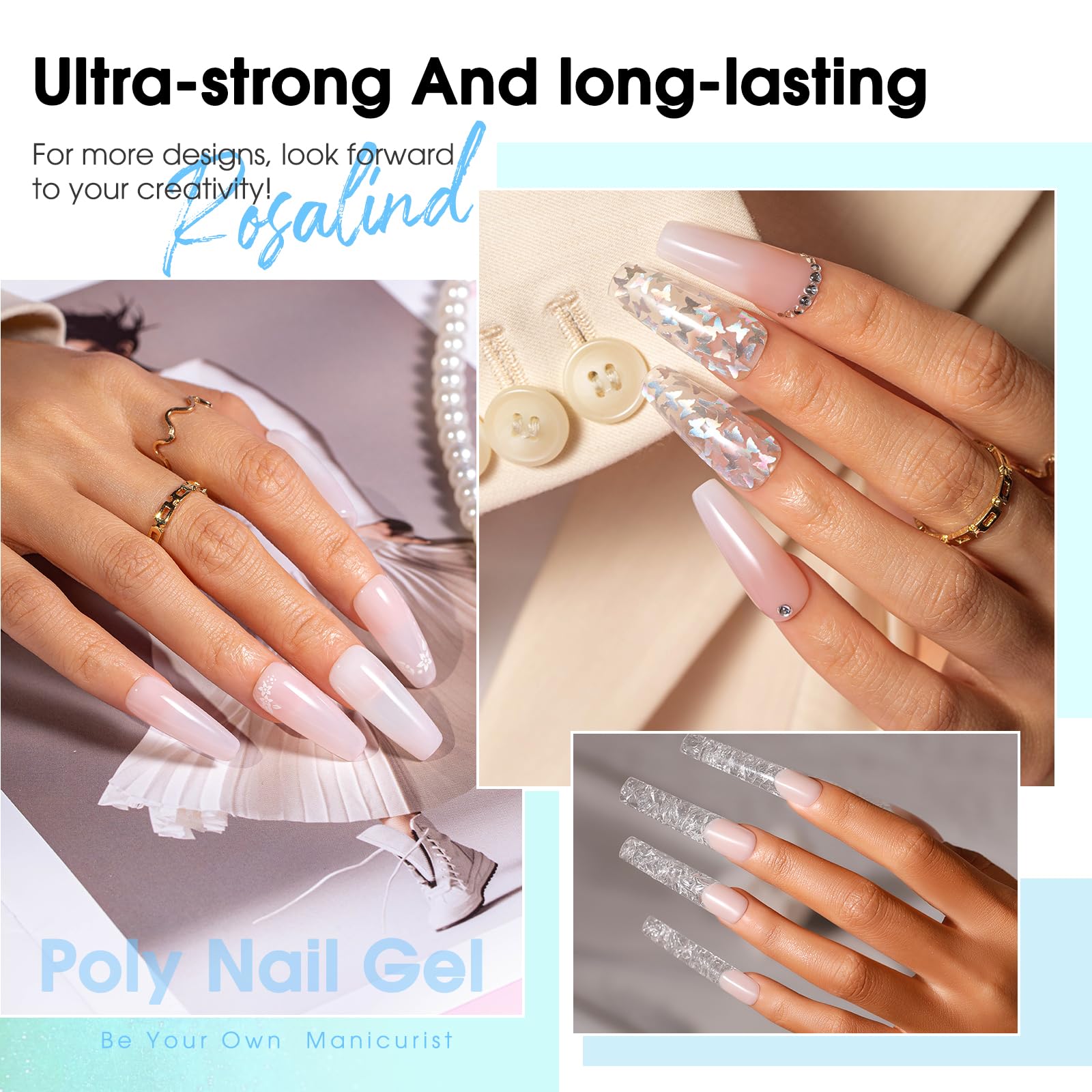 ROSALIND base coat and top coat to seal color and add shine.