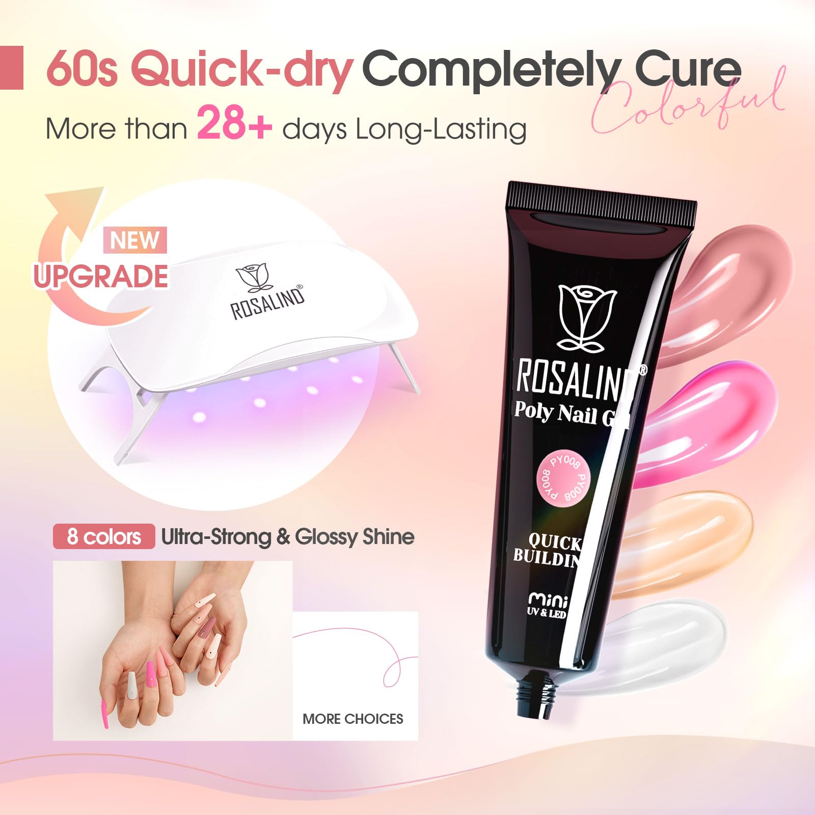 ROSALIND base coat improves adhesion for longer wear.