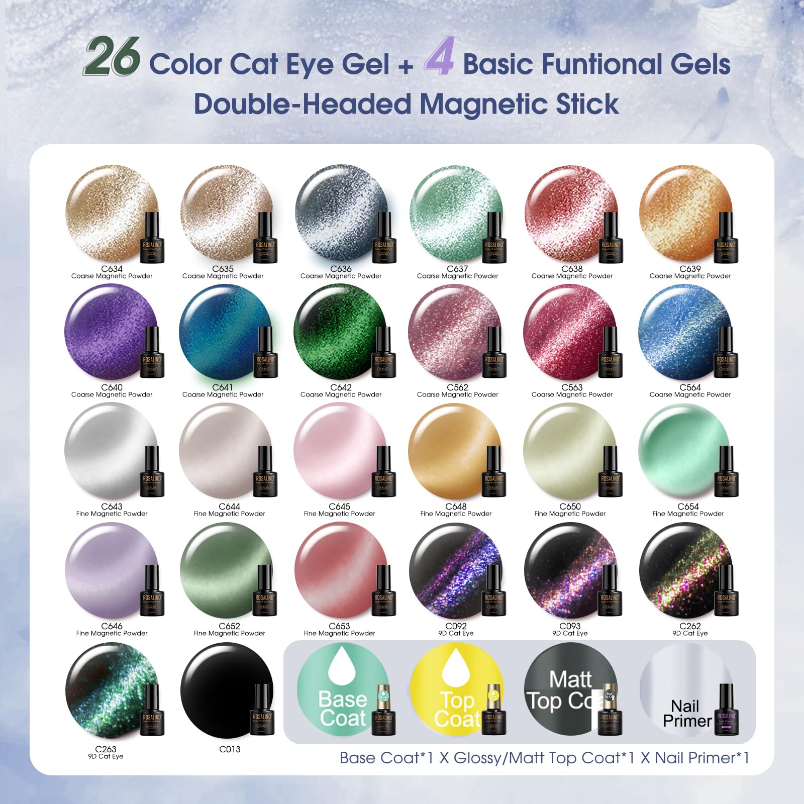ROSALIND color gel bottle shows rich shade for versatile nail looks