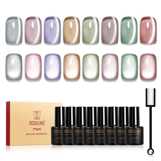 ROSALIND cat-eye gel polish 8-color collection delivers shimmering magnetic depth.