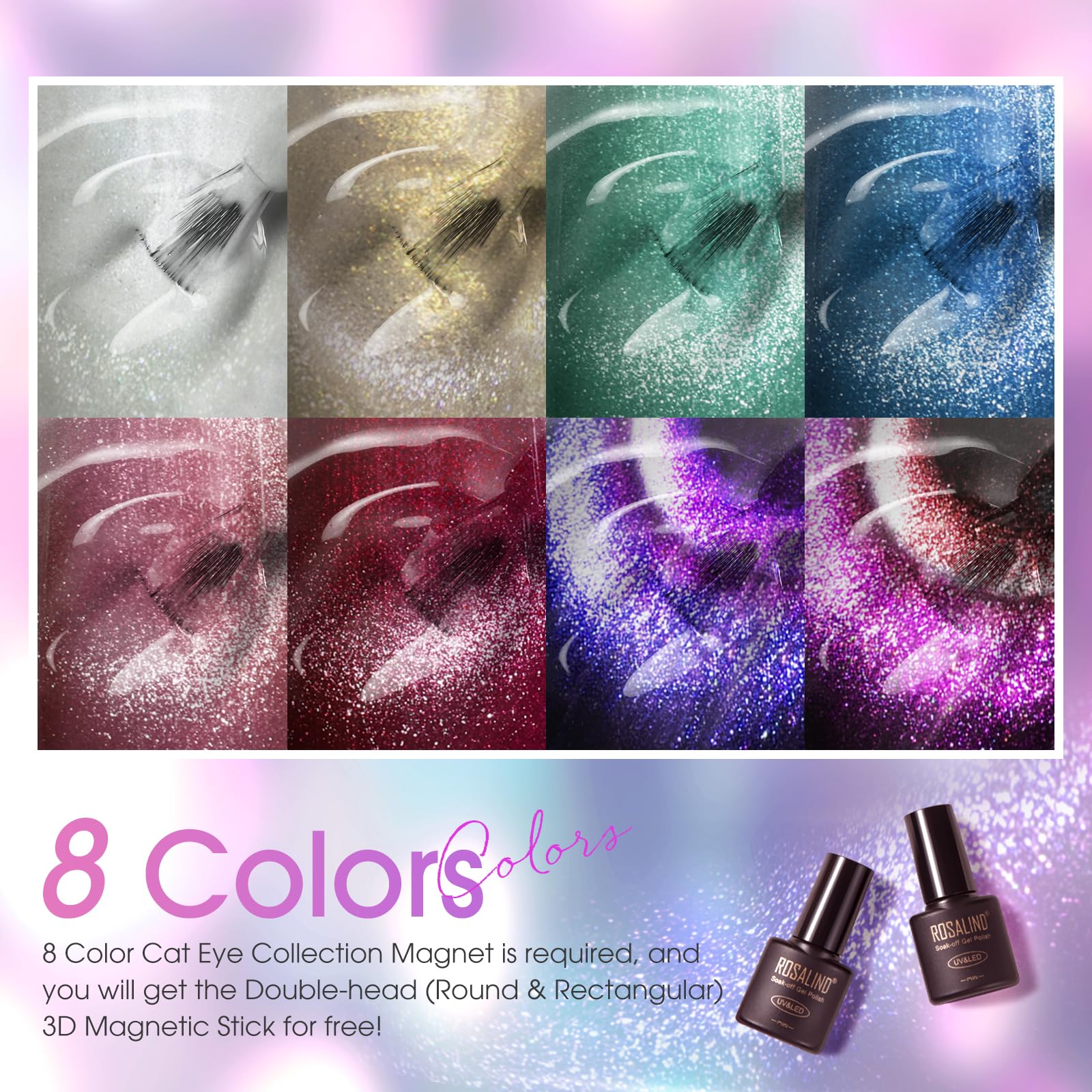 ROSALIND cateye stars effect demonstrates sparkling details under LED curing